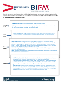 CV Template Guidance
