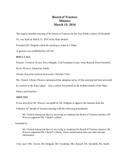 Minutes for March 15, 2016