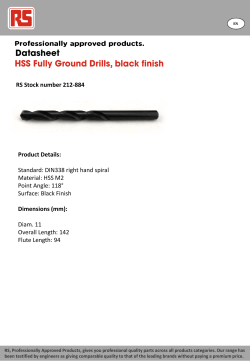 RS Stock number 212-884 Product Details: Standard: DIN338 right