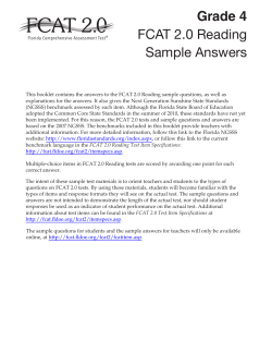 FCAT 2.0 Grade 4 Reading Sample Answers
