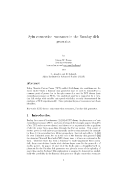 Spin connection resonance in the Faraday disk