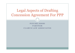 Legal Aspects of Drafting Concession Agreement For PPP