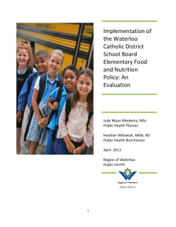 School Nutrition Policy Process Evaluation