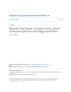 Beyond a Sour Lemon: A Look at Grumet v. Board of Education of