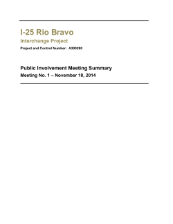 Public Meeting Summary - I