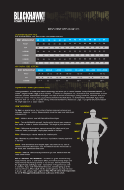 MEN`S PANT SIZES IN INCHES