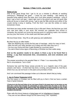 1 Peter 1.3-12 Joy in God