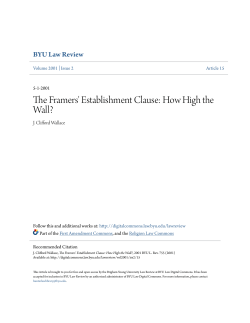 The Framers` Establishment Clause