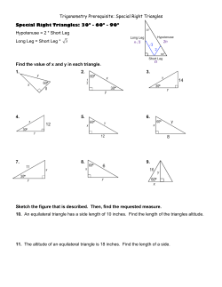 Special Right Triangles Worksheet