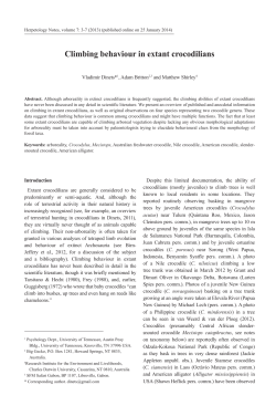 Climbing behaviour in extant crocodilians