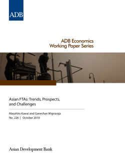 Asian FTAs: Trends, Prospects, and Challenges