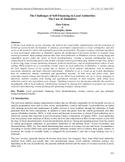 The Challenges of Self-Financing in Local Authorities The Case of