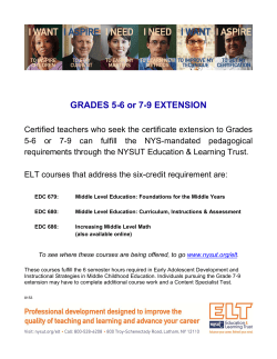 GRADES 5-6 or 7-9 EXTENSION