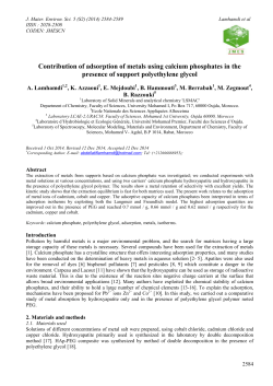 Comparative study of the adsorption of the metals by calcium