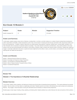 ELA Grade 10 Module 3 - Southern Columbia Area School District