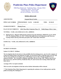 Missing Person - Damaris Rodriguez UPDATE 1