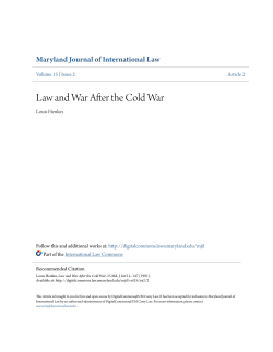 Law and War After the Cold War