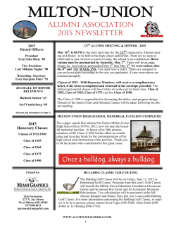 2015 Alumni Newsletter - Milton