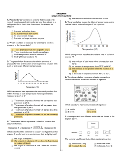 Enzyme Activity Regents Practice (Answer Key)
