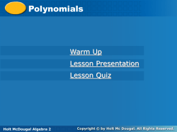 Polynomials - Cobb Learning