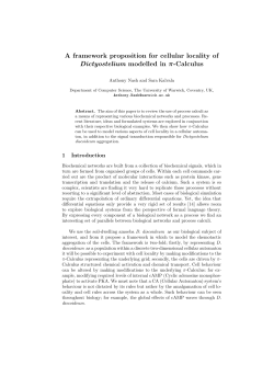 A framework proposition for cellular locality of Dictyostelium