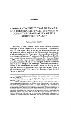 COMMAS, CONSTITUTIONAL GRAMMAR, AND THE STRAIGHT