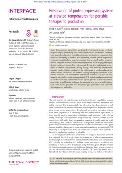 Preservation of protein expression systems at elevated temperatures