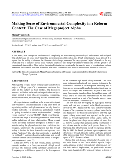 Making Sense of Environmental Complexity in a Reform Context