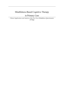 Mindfulness-Based Cognitive Therapy in Primary Care