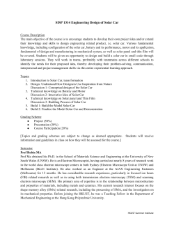 SISP 1314 Engineering Design of Solar Car