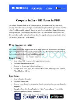Crops in India &ndash; GK Notes in PDF