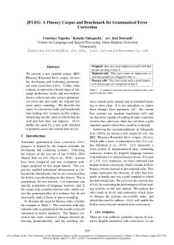 JFLEG: A Fluency Corpus and Benchmark for Grammatical Error