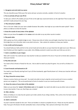 Priory School `100 list`