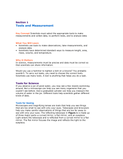 Section 1 Tools and Measurement