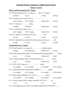 SUB-DISCIPLINE: INTERNAL COMBUSTION ENGINE Chapter