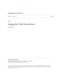 Judging the Ninth Amendment - FLASH: The Fordham Law Archive