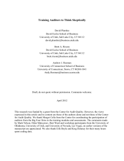 Training Auditors to Think Skeptically