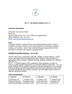 Pre-K-5th Grade Spanish Syllabus
