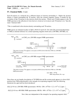 IV. Chemical Shifts