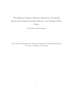The Highway Capacity Manual`s Method for Calculating Bicycle and