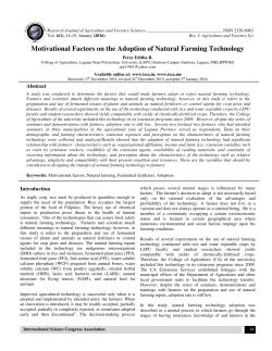 Motivational Factors on the Adoption of Natural Farming Technology