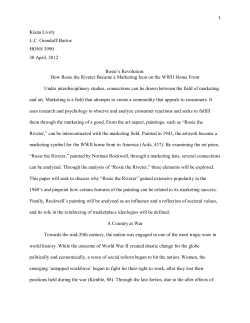 Kiana Lively L.C. Orenduff-Bartos HONS 3990 30 April, 2012 Rosie