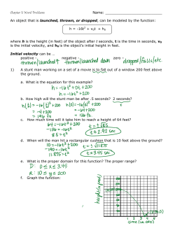 Chapter 5 Word Problems Name: An object that is