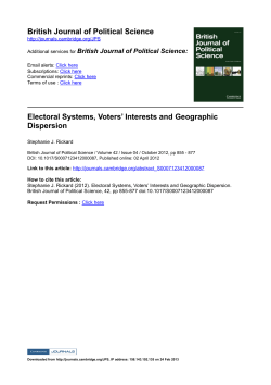 Electoral Systems, Voters` Interests and Geographic Dispersion
