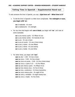 Telling Time in Spanish &ndash; Supplemental Hand-out