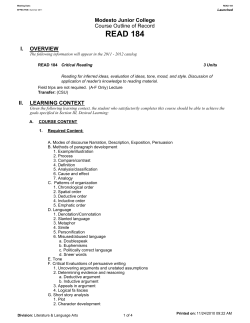 READ 184 - MJC - Curriculum Committee