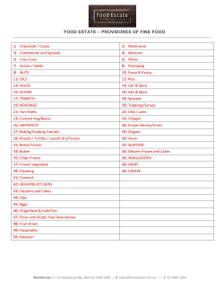 Food estate product list 2016