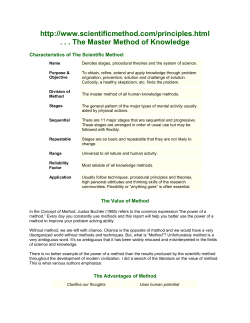 About the Scientific Method.
