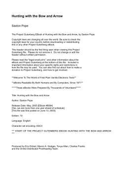 Hunting with the Bow and Arrow