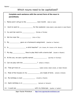 Which nouns need to be capitalized?